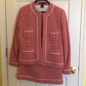 SILKLAND Pink and White Suit sz L